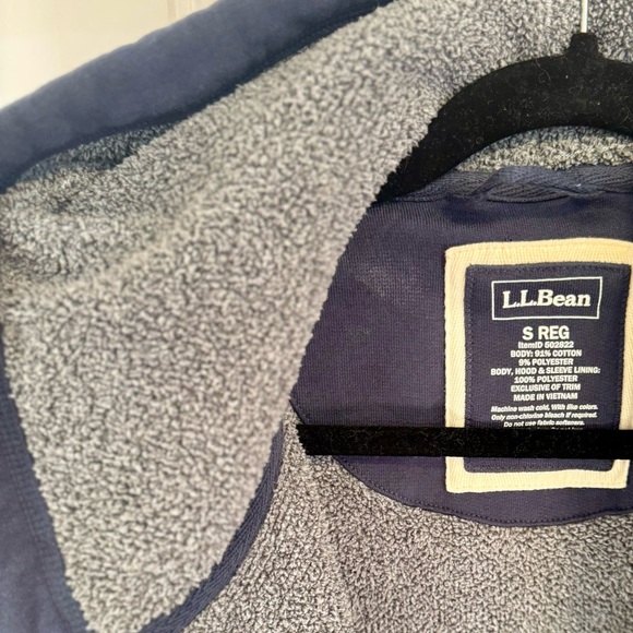 L.L.BEAN Rugby Robe In Navy/ Charcoal Sz S - Picture 7 of 10